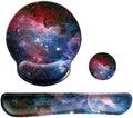 Keyboard Wrist Rest Pad Mouse Pad with Wrist Support Set of 3, Mousepad with Non-Slip Rubber Base, Ergonomic Memory Foam Mouse Wrist Cushion Support for Home Office Laptop Computer, Starry Sky by LIZPARE