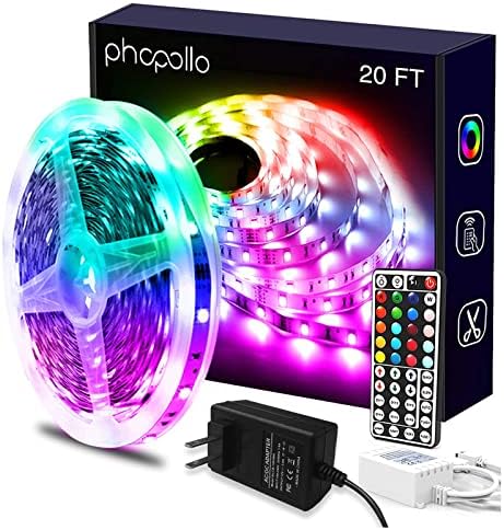 Phopollo 20FT LED Strip Lights for Bedroom RGB Color Changing by Phopollo