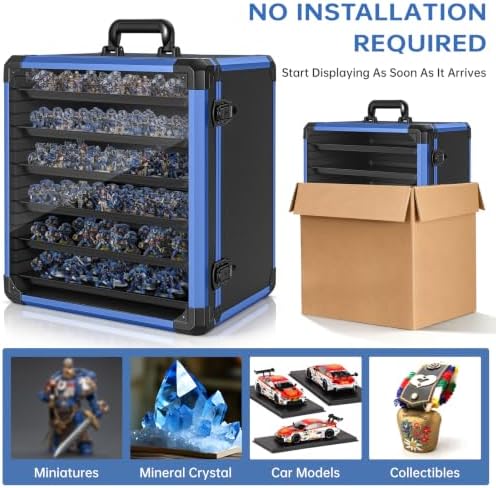 WELIDAY Miniatures Storage Case Miniatures Transport Case Aluminum Alloy Frame with Lock (X-Large Size) - Image 5