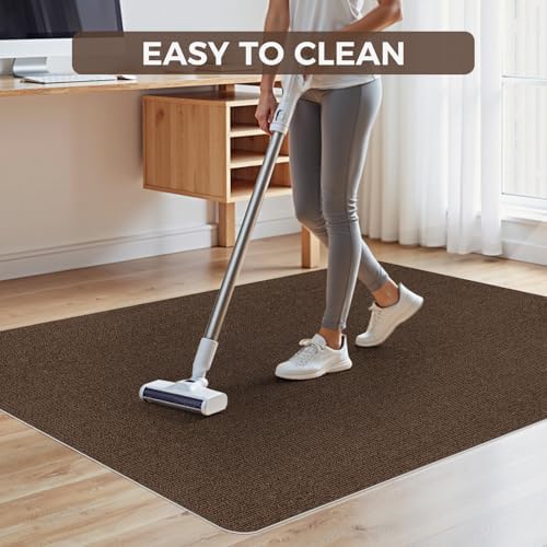 Office Chair Mat for Hardwood Floor 36x48 Inch, Non-Slip Rolling Chair Mat, Flat Lay Floor Protector for Wood Tile Laminate, Anti-Slip Sound Absorbing(Coffee) - Image 6