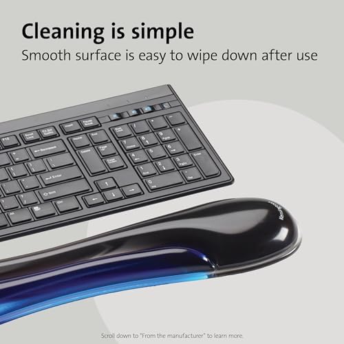 Kensington Duo Gel Wrist Rest for Keyboard, Wrist Pad for Keyboard, Ergonomic Keyboard Wrist Pad, Computer Keyboard Pad with Wrist Support, Cooling Gel, Non-Skid Backing, Blue K62397AM, 19" x3.7 - Image 5