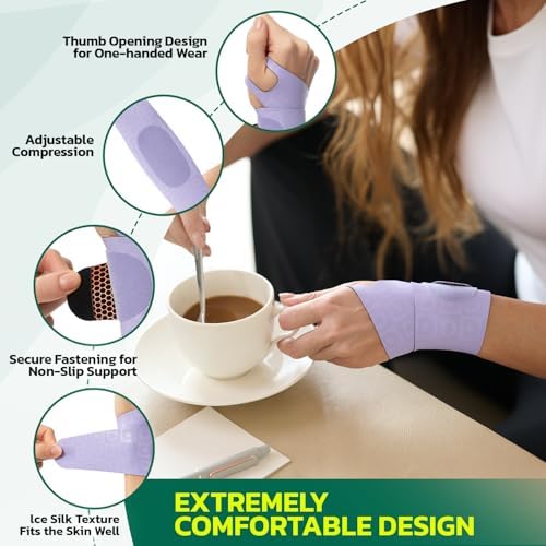 Adjustable Wrist Brace for Pain Relief, Carpal Tunnel & Tendonitis Support – Ergonomic Compression, Breathable & Anti-Slip Design, Fits Left & Right Hand, Ideal for Sports, Gaming & Office Use 2pcs - Image 6