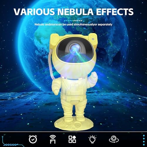 SFOUR Astronaut Galaxy Projector Night Light，Lights for Bedroom,Kids Room Decor Aesthetic, Adjustable Head Angle,Gift for Kids Adults Home Party Ceiling Decor，Christmas Gift - Image 3