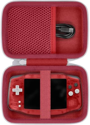 khanka Hard Travel Case for Anbernic RG34XX Handheld Game Console,Red by khanka