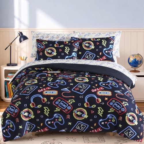 Twin Comforter Set for Boys - 5 Pieces Gamer Bedding Twin Bedding Sets by KaleidoSpaceHomeCollection