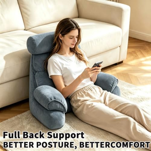 FXXUDVNIIN Back Pillow for Bed Sitting up – with 9.4" Armrest - Image 4