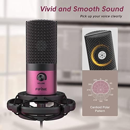 FIFINE T669 Rose Red Podcast Microphone Kit with Boom Arm for Recording - Image 2
