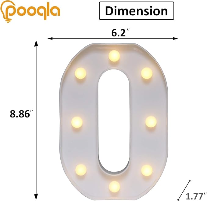 Pooqla Colorful Light Up Numbers, 35 Colors LED Marquee Number Lights for 10th Birthday Decorations with Remote, RGB Lighted Numbers for Party, Wedding, Bar, Night Light, Home Decor, Number 0 - Image 6