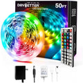 DAYBETTER Led Strip Lights 50ft, Color Changing Led Light Strip with Remote Control, 5050 RGB Strip Lighting Suitable for Home Decor, Living Room, Kitchen, Home Party Decoration by DAYBETTER