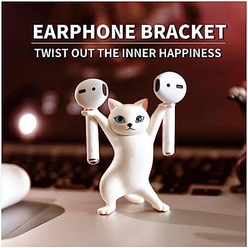 ATHAND Single White Cat Earbud Holder Stand for AirPods 1/2/3/Pro - Image 3