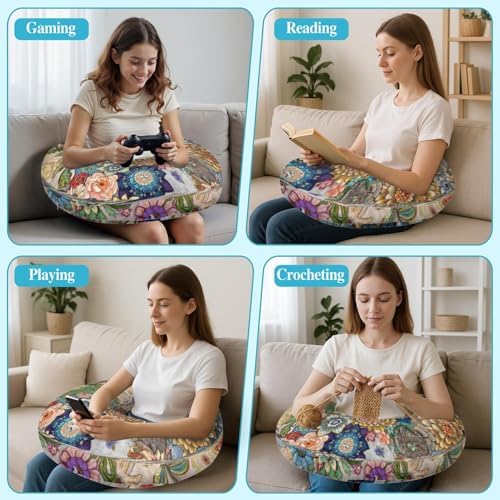 Queen Hero Lap Pillow for Reading & Gaming Lap Desk Pillows for Crocheting & Crafting with Elbow & Arm Support Cushion for Ergonomic Use on Bed and Couch - Image 6