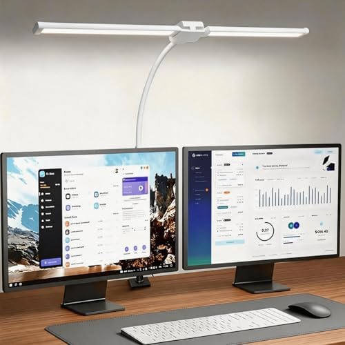 Desk Lamps for Home Office, Computer Light Bar, Double Head, White by viivuu