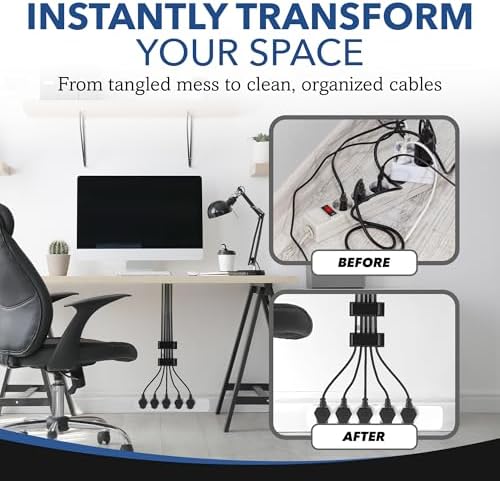 100 PCS Self Adhesive Cable Clips, Wire Organizer, Cable Management, Cord Organizer for Desk, Wall, PC, Car, Home, Office, USB, Ethernet, Power Cords, Black (Medium) - Image 7