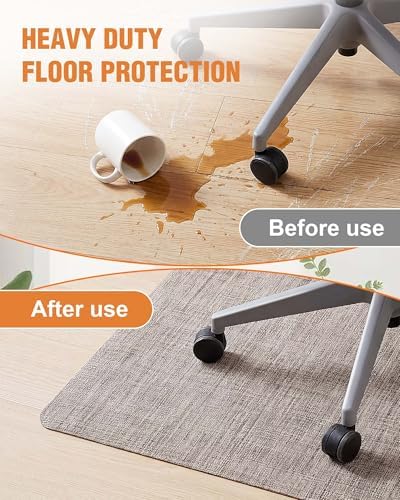 Carvapet 36x48 Office Chair Mat for Carpet Hardwood Floor Protector Rug | Non Slip Silent Chair Mat Perfect for Executive Office Desk or Computer Gaming Chair Cushion, Light Brown - Image 6