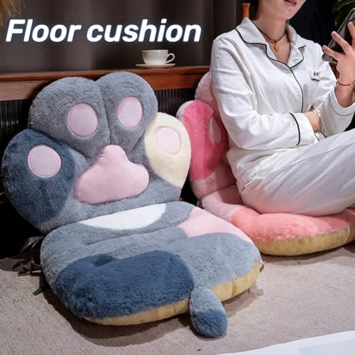 Cute Cat Paw Chair Cushion with Back Kawaii Seat Cushions Non-Slip Plush Office Chair Cushion Seating Pad for Dorm Office Gaming Desk Chair - Image 7