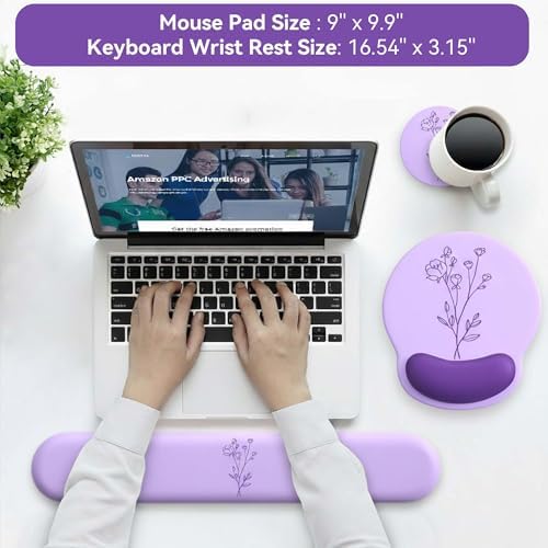Mouse Pad with Keyboard Wrist Rest,Ergonomic Mousepad Support Set - Image 4