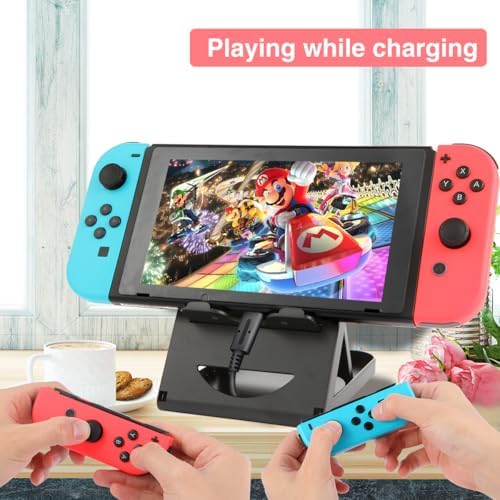 Nintendo Switch Stand/Switch LITE Stand,Foldable,Adjustable and Portable table play stand for N-switch console playing and charging,Compatible with ipad/ Mini/iPad Pro Air, smartphone and kindle - Image 2