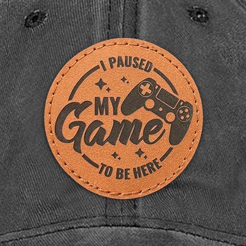 Hat for Men Women, Baseball Cap Gifts for Men Women, Adjustable Cotton Leather Patch Trucker Baseball Cap - Image 3