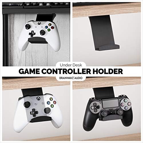 Gamepad Under The Desk Mount Holder Hanger for Xbox One, Switch, PS4, PC, Steam, Steelseries & Most Game Controllers, No Screws, VHB Tape, by Brainwavz (Black, Improved Adheasion Nov2019) - Image 2