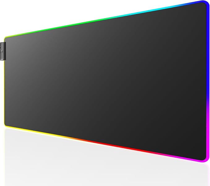KTRIO RGB Large Gaming Mouse Pad, 31.5 x 11.8 in, RGB Black, XL | Smooth Micro-Weave Surface, RGB Lighting Design, Non-Slip Rubber Base, Durable Stitched Edges, Office & Home Use by KTRIO