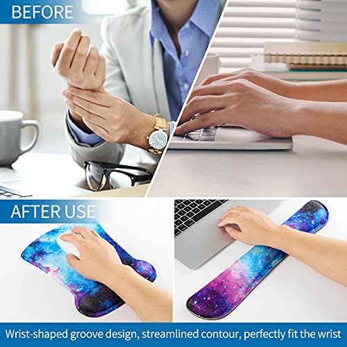 RICHEN Keyboard Wrist Rest Pad and Mouse Wrist Rest Support Mouse Pad Set,Durable & Comfortable & Lightweight for Easy Typing & Pain Relief-Ergonomic Support (Galaxy) - Image 6
