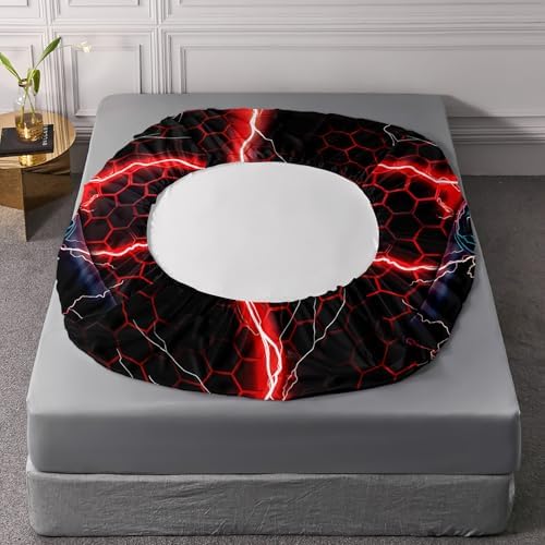 AILONEN Red Black Gaming Bed Sheet Set,Boys Queen Size Gamepad Video Game Bedding Set,Soft Lightweight 3 Pieces, 1 Fitted Sheet with 2 Pillowcases - Image 5