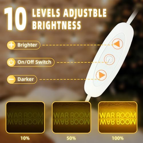 War Room Neon Sign Game Room Wall Art LED Sign for Man Cve Dimmable Pray Neon Light for Wall Decor Game Room Light Up Sign for Bedroom Garage Man CaveFather Gifts for Birthday Holiday - Image 3