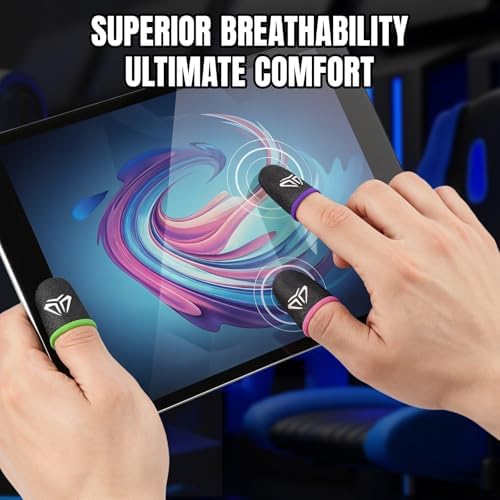 Qianyu 10 Pack Mobile Phone Gaming Finger Sleeves with Case Thumb Sleeve - Image 6