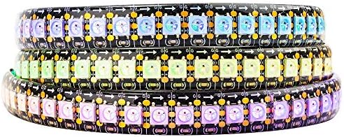 BTF-LIGHTING WS2812B IC RGB LED Strip,UL Listed,Pure Gold Wires,DC5V 3.28FT 144LED 5050SMD,Individually Addressable,Flexible for DIY Chasing Full Color Project,3M Tape,IP65(No Adapter or Controller) by BTF-LIGHTING