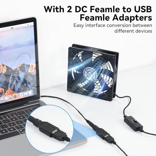 ELUTENG 120mm USB Computer Fan, 5V PC Cooling Fan with 3 Adjustable Speeds - Image 2