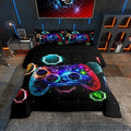 Feelyou Kids Gamer Comforter Queen Size, Game Console Comforter Set Boys Girls Space Universe Gaming Bedding Set Gamepad Teens Duvet Set Bedroom Decor Microfiber Bed Set by Feelyou