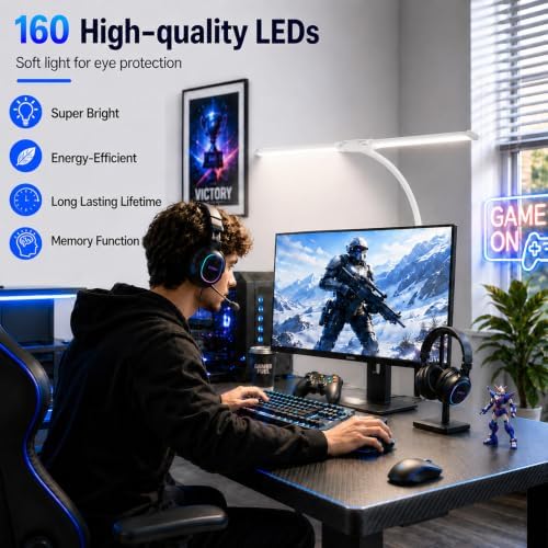 Desk Lamps for Home Office, Computer Light Bar, Double Head, White - Image 5
