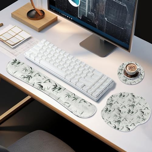 RICHEN 3 PCS Computer Mouse Pads for Desk with Coaster Set, Non-Slip Keyboard Wrist Rest and Mouse Pad Set, Ergonomic Design(YKMWR-56) - Image 7