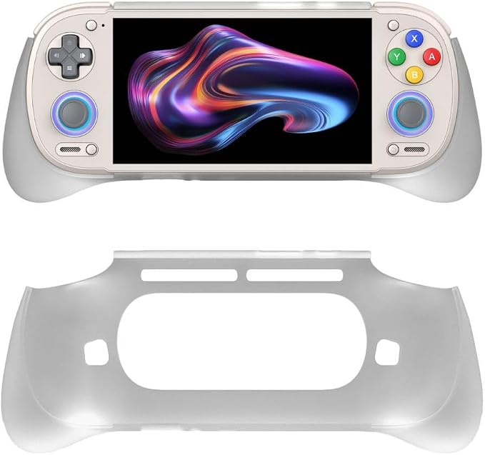Hand Grip Cover Case for Retroid Pocket 6, Ergonomic Handle Grip Case Protective Cover TPU Shell Protector Stand Holder for RP6 Gaming Console Accessories (White) by Unknown