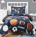 Twin Comforter Set for Boys - 5 Pieces Sports Bedding Twin Bedding Sets by KaleidoSpaceHomeCollection