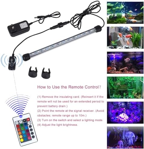 MQ 36 in Submersible LED Aquarium Light, 13W Color Changing Fish Tank Light with Remote Control, IP68 Crystal Glass 42 LEDs Lights Bar, for 38-45in Longest Side Tanks - Image 2