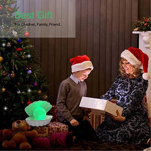 LKUA Shell Pearl Beach Themed Night Light, RGB 8 Colors Changing Mood Shell Pearl Lamps, Bedside LED Clamshell Portable Night Lights for Bar (White) - Image 4