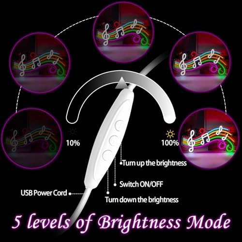 Music Neon Sign Musical Note Staff LED Light Sign for Vocal Recital Concert - Image 5