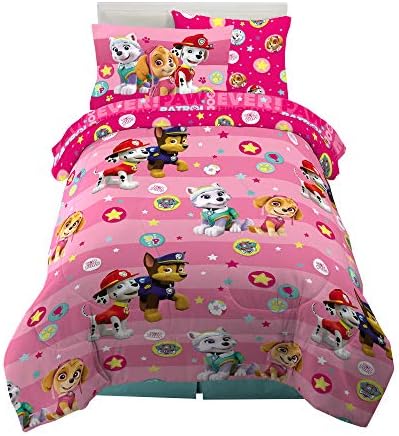Paw Patrol Girls Kids Bedding Super Soft Comforter and Sheet Set with Sham, 5 Piece Twin Size, (100% Officially Licensed Nickelodeon Product) By Franco by Franco