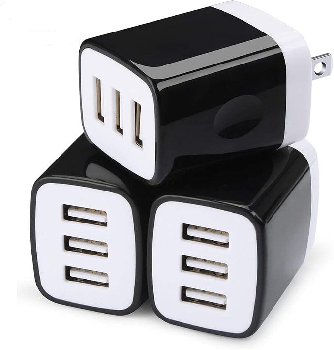 Wall Charger Adapter, USB Cubes, Sicodo 3Pack Universal Travel 3.1A 3 Muti by Sicodo