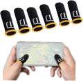 3 Pair Black Patterns Gaming Finger Sleeves Breathable Fingertips Gameler Sweatproof Games-Slip Thumb GR9l5 Gloves for Mobile Cell Phone Gaming Finger Sleeves by Galyacht