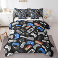 Erosebridal 7 Piece Gamer Comforter Sets for Boys Queen Size | Gaming Bedding Set Video Games Bed in A Bag Black Blue Gamepad Sheet Sets with Comforter Soft Microfiber for Bedroom Decor by Erosebridal
