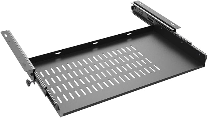 21 inch Sliding Under Desk Laptop Mount Tray with Air Vents - Image 2