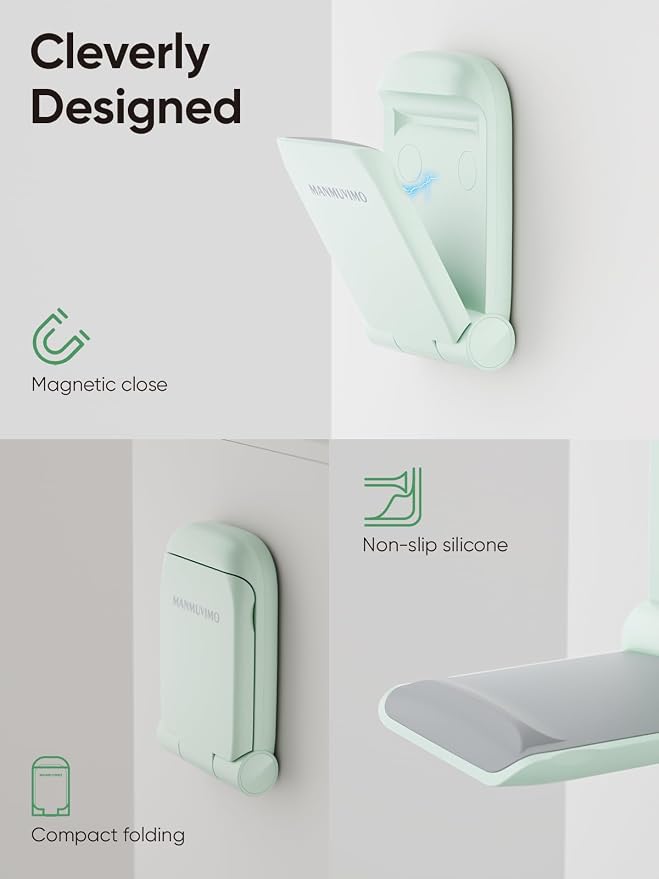 MAMUVIMO Headphone Stand, 2 Pack Headset Stand Foldable＆Sticky, Headphone Holder Hook Mount with Non-Slip Silicone, Adhesive Earphone Desk Hanger Clip Space-Saving for Airpods Max, All Earphones-Green - Image 6