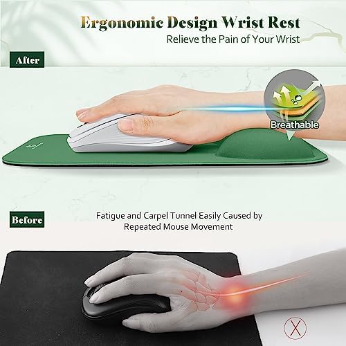 Gimars Large Smooth Superfine Fibre Memory Foam Ergonomic Mouse Pad Wrist Rest Support - Mousepad with Nonslip Base for Laptop, Computer, Gaming & Office，Red Camouflage - Image 4
