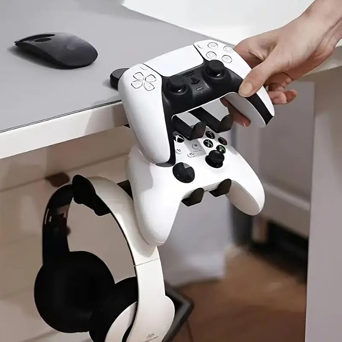 Foldable Headphone Stand and Hook – Aluminum Headset Holder Clamp Mount Under Desk, Universal Fit for Gaming Headphones, Space-Saving Hanger Organizer - Image 7