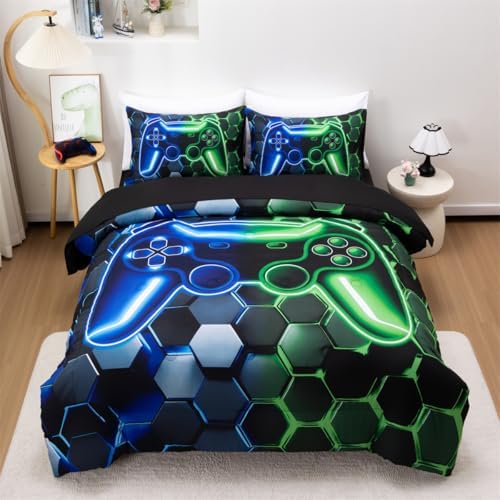 NTBED Twin 3Pcs Gaming Comforter Set for Boys Kids Gamer Bedding Sets by NTBED