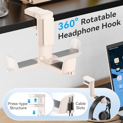 4 in 1 Desk Cup Holder with Storage Tray and Headphone Hanger - Image 3