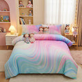 Comforter Set for Girls,Rainbow Comforter Sets Full,Pink Comforters Sets,Tie Dye Bedding,Kids Bedding Set for Girls,Teen Girl Bedding Set,Blue Pink Bed Set for Kids by Helloosuucomforterset