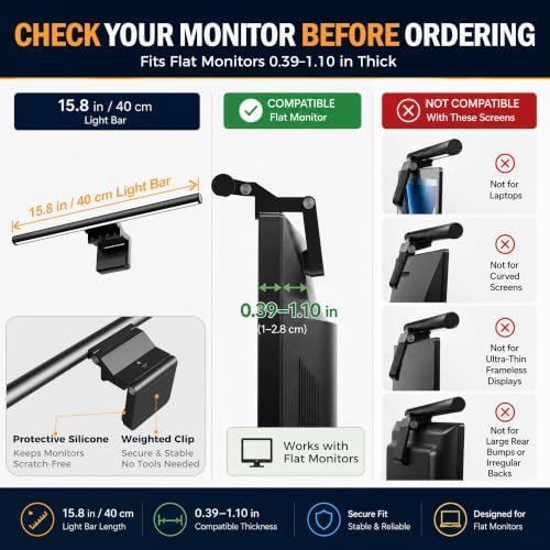 Monitor Light Bar 15.8", No-Glare Asymmetric Desk Screen Lamp - Image 4